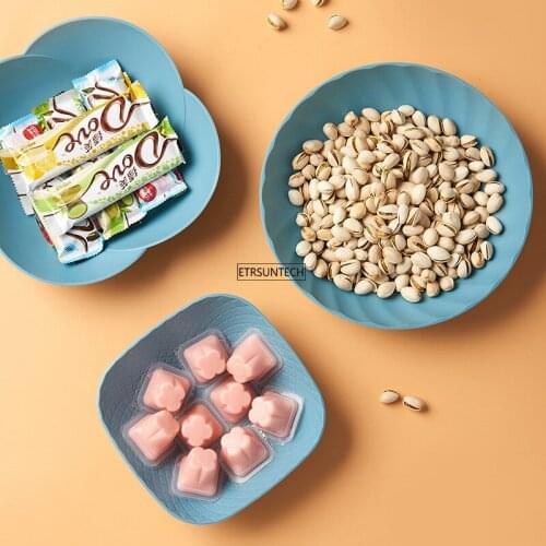 50pcs Candy Snacks Nuts Seeds Dry Fruits Plastic Plates Dishes Bowl Breakfast Tray Home Kitchen Supplies