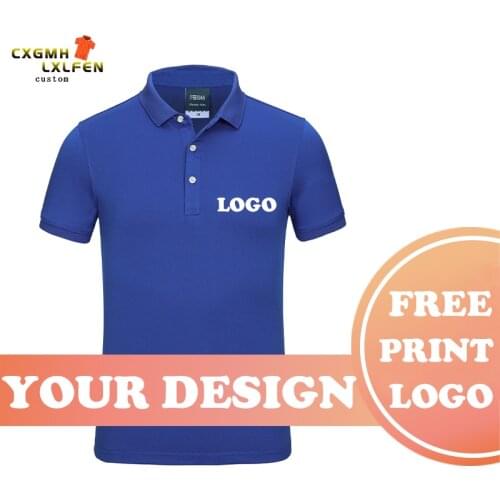 9 color POLO shirt custom small collar bamboo fiber lapel short sleeve printing DIY brand text