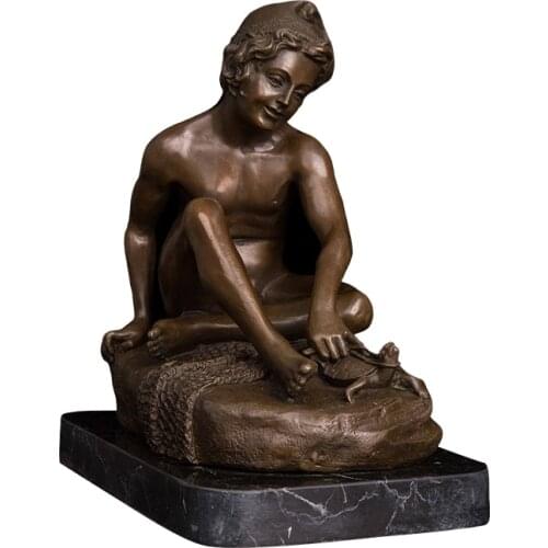 ArtsHom DS-456 Erotic Art Modern Nude Woman Statues Sexy Hot Girl Figurine Naked Sitting Female Sculpture Bronze Decoration