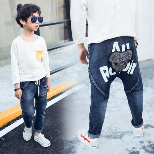Boys pants 2020 new autumn kids clothing big boys jeans doll cotton trousers baby children harem roupas infantis menina leggings