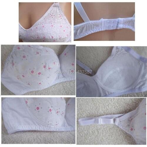 3Pcs/lot Bra underwear puberty soft cotton brassiere No rims young girl classic bralette plus size bts C11
