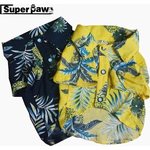 Hawaiian Flower Shirt for Dogs Tropical Dog Puppy Shirt French Bulldog Summer T-shirt Pet Clothes Pets Clothing Costume GLC02