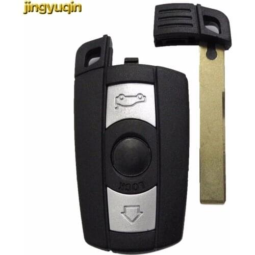 Jingyuqin 10pcs Remote 3 Buttons Key Case Cover for BMW 1 3 5 6 7 Series Smart Key Shell Blade Fob E90 E91 E92 E60 Car-Styling