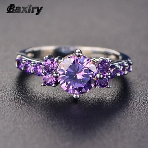Trendy Gemstones Silver 925 Jewelry Aquamarine Ring For Women Silver Ring Amethyst Blue Sapphire Ring Cocktaill Rings