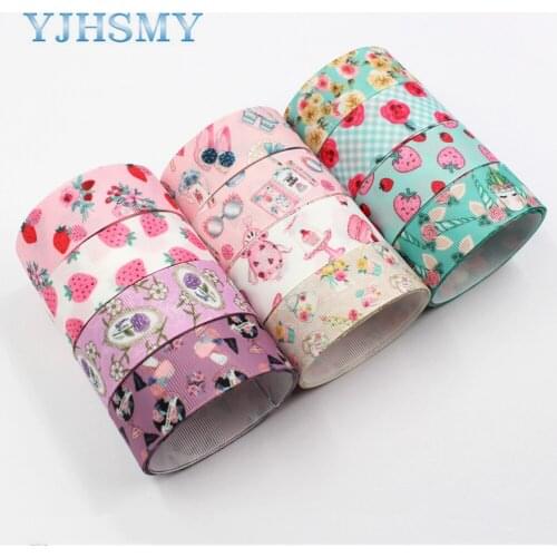 L-20522-403 1”Fresh Girl Series Print Pattern Ribbon , 5 yards DIY handmade hair accessories Material , Bow Decoration