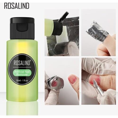 ROSALIND 30ML Nails Manicure Remover Water Easy Handle Fast Clean UV Gel Nail Polish Nail Art deaign Sparking Nails Surface
