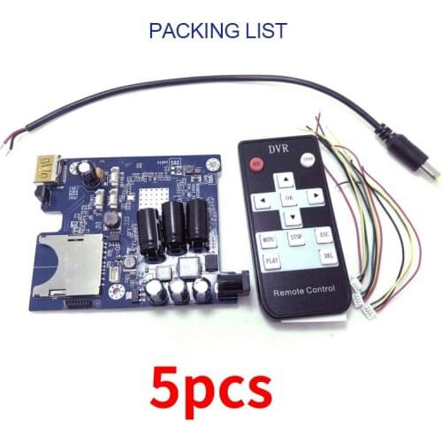 MINi 2CH video recorder DVR card PCB board for works with CVBS and AHD 5.0MP, Support SD card, JPEG photos with video playback