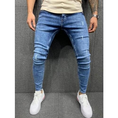 Men Skinny Jeans Trousers Slim Pencil Pants Fashion Classic Street Biker Denim Male Business Casual Party Denim Clothing