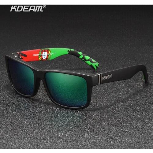KDEAM 2020 Top Selling Sports Fashion Polarized Sunglasses Men Square Sun Glasses UV400 Womens Trendy Gafas de sol with Case