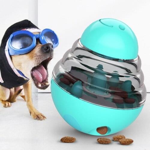 New Interactive Dog Cat Food Treat Ball Bowl Toy Funny Pet Shaking Leakage Food Container Puppy Cat Slow Feed Pet Tumbler Toy