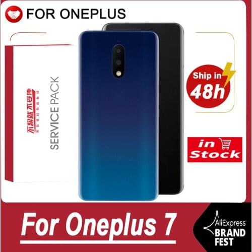 Original Back Housing Replacement For Oneplus 7 Back Cover Battery Glass With Camera Lens For Oneplus 7 1+7 Rear Cover With Logo