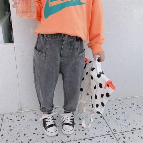 2 3 4 5 6 7 8 Years Old Toddler Boys Girls Jeans Korean Casual Loose Childrens Denim Trousers Kids Jeans Pants New Style