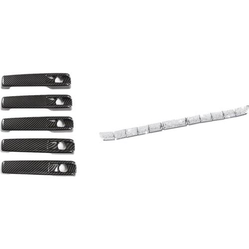 Exterior Door Handle Trim Cover with 11Pcs Air Conditioning Switch Cover, for Mercedes Benz G Class W463 W464 19-20