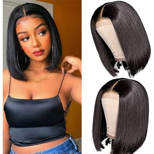 Bob Wigs Straight Human Hair Wigs For Women Brazilian Hair Wigs Pre-plucked 4x4x1 Lace Closure Wig Natural Hairline 8-16 Inch