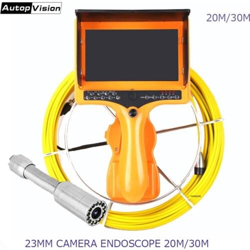 Handheld Industrial Endoscope 7" Pipe Sewer Drain Pipe Inspection Camera 20m 30m DVR Record Snake Video Camera with counter 7DH