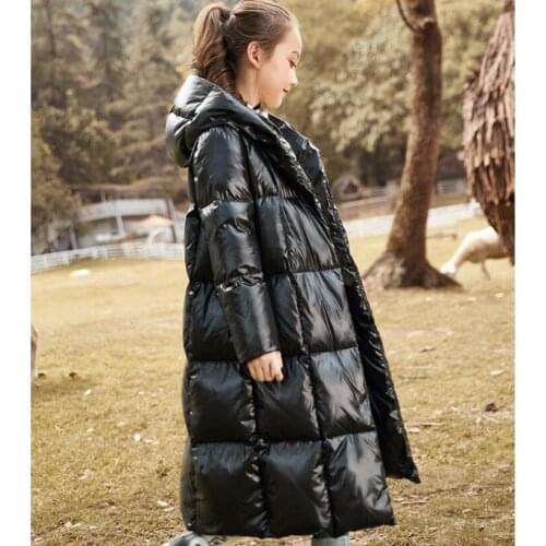 10-16Year Winter New Girls Down Coat Thicker Warm Oversize Hooded Outerwear 90% White Duck Down Jackets For Cold Weather A751