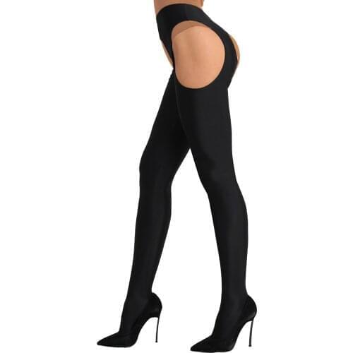 Womens Sexy Lingerie Thigh High Pantyhose Open Crotch Long Stockings Femme Hot Erotic Leggings Hot Pole Dance Stockings