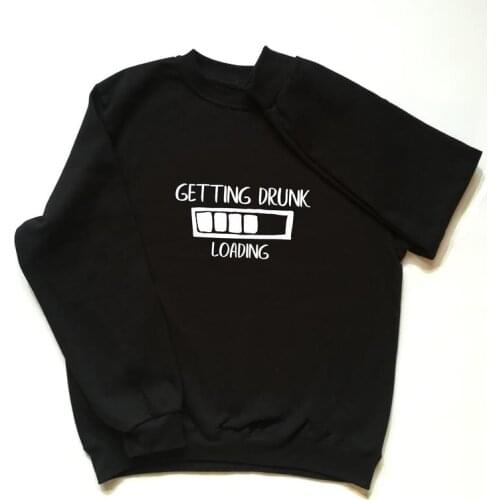 Skuggnas New Arrival Getting Drunk Sweatshirt Funny Unisex Jumper Long Sleeved 90s aesthetic Sweatshirt grunge Tops Drop ship