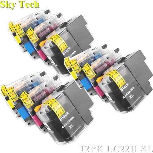 12X Compatible Ink Cartridge For LC22U , For Brother DCP-J785DW MFC-J985DW Printer . XL volume