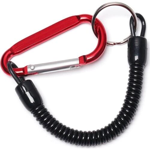 1PC Tactical Retractable Spring Elastic Rope Security Gear Tool Anti-lost Phone Keychain Portable Fishing Lanyards Outdoor Tools