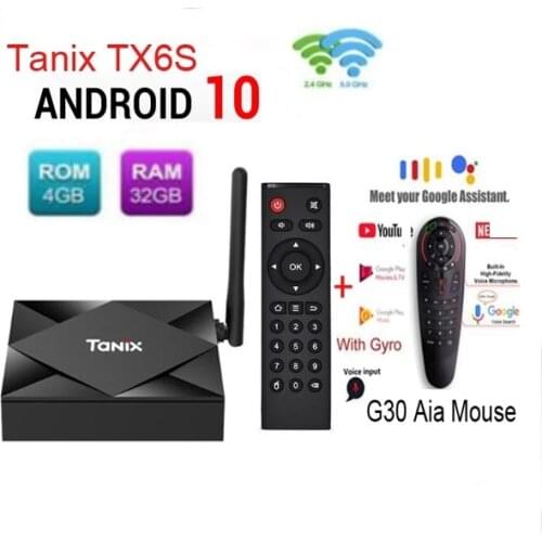 Tanix TX6S android 10 TV Box H616 4g 32g/64g with 2.4g&5g wifiB.T4.0 optional g10 voice air mouse 2g 8g 2.4g wifi no BT 100m lan