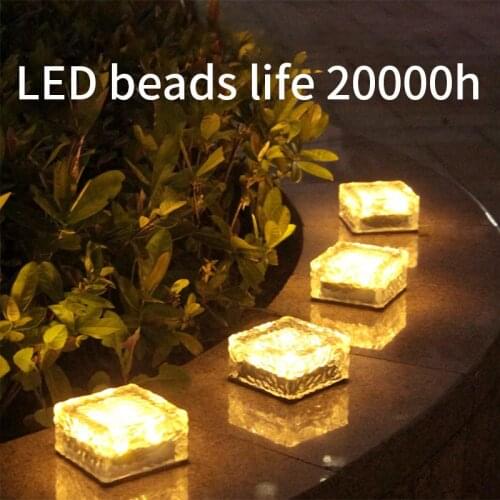 Outdoor LED Solar Light Ice Brick Light Floor Tile Square Buried Light Garden Light Solar Light Manufacturer