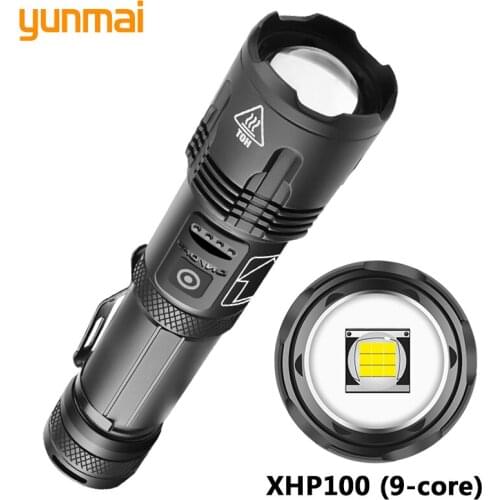Ultra-bright XHP100 9-cell LED Flashlight With 3 Modes Usb Rechargeable 18650 Or 26650 Battery Zoomable Mobile Power Flashlight