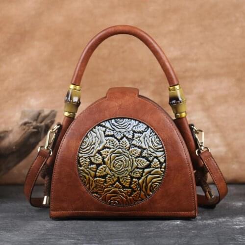 Vintage Handmade Embossed Women Bag 2021 Winter Luxury High Quality Leather Shoulder Bags Leisure Chic Lady Small Messenger Bag