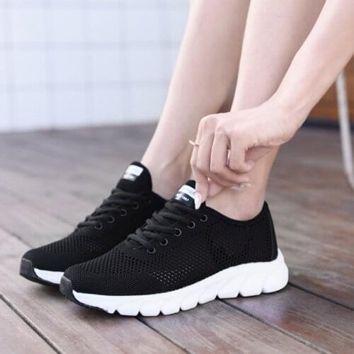 VTOTA Women Casual Shoes Fashion Breathable Ligthtweight Walking Shoes White Lace Up Flat Sneakers Women Tenis Feminino Footwear
