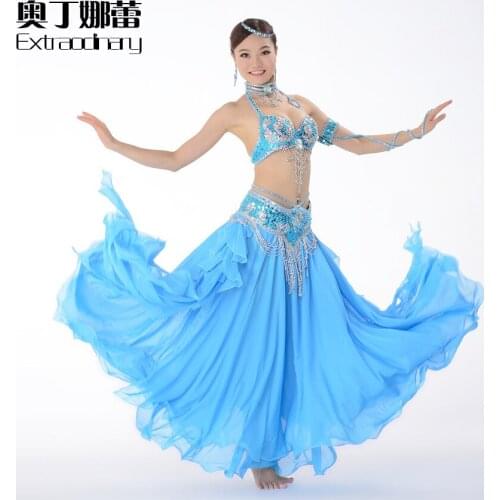 New Women High Grade Stage Performance Bellydance Costumes New Belly Dance Bra+belt+skirt Suits 39732 + 39715