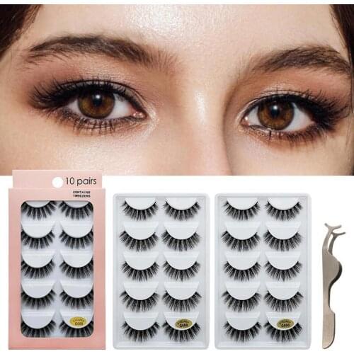 10pairs 3D mink lashes mink false eyelashes eye lash fake eyelash extension Bushy set wispy lashes makeup supplies tools beauty