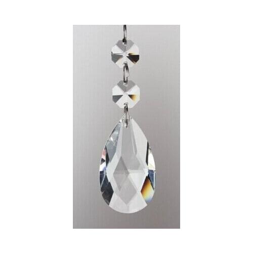 10pcs/set , free shipping crystal garland 50mm pendant glass +14mm octagon beads 2pcs with rings