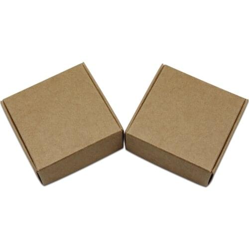 5.5*5.5*2.5cm Brown Black Kraft Carton Candy Box Small Gift Wedding Party Favors Packaging Material Crafts Jewelry Paper Boxes