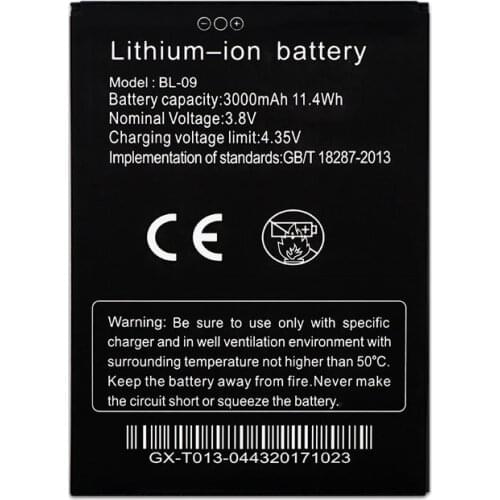 3000mAh BL 09 BL-09 Battery for THL T9 Pro Bateria Accumulator 3.8V lithium-ion Batterij