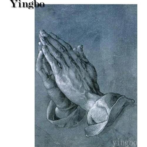 5D DIY Diamond Painting Full Square Round Drill Jesus Praying Hands Embroidery Cross Stitch Kit Icon Gift Mosaic Puzzle Decor