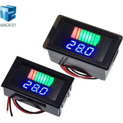 Car Battery Charge Level Indicator 12V-60V Lithium Battery Capacity Meter Tester Blue Display LED Tester Voltmeter Waterproof