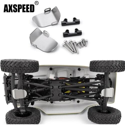 AXSPEED Silver Metal Front&Rear Axle Protection Skid Plate for Axial SCX24 1:24 RC Rock Crawler Cars Upgrade Parts