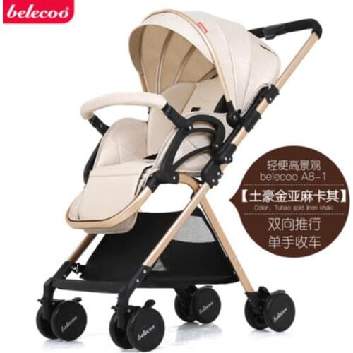 Belecoo baby stroller can sit and lie down lightweight folding shock absorber small BB hand push umbrella car 0-3 years old