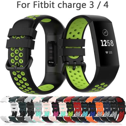 Breathable Watch Strap For Fitbit Charge 3/4 Accessories Band For Fitbit Charge 3 Silicone Band For Fitbit Charge 4 Replacement