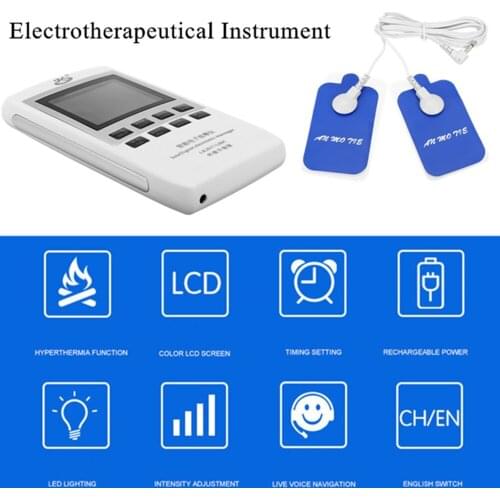 TENS Dual Channel EMS Pain Relief Electrical Nerve Muscle Simulator Digital Therapy Massager Physiotherapy Heating Body Health