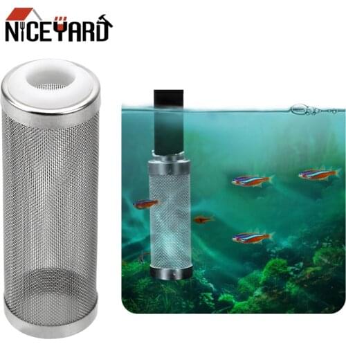 NICEYARD S/L Size Stainless Steel Filter Shrimp Net Special Shrimp Inflow Inlet Protect Cylinder Filter Aquarium Accessories