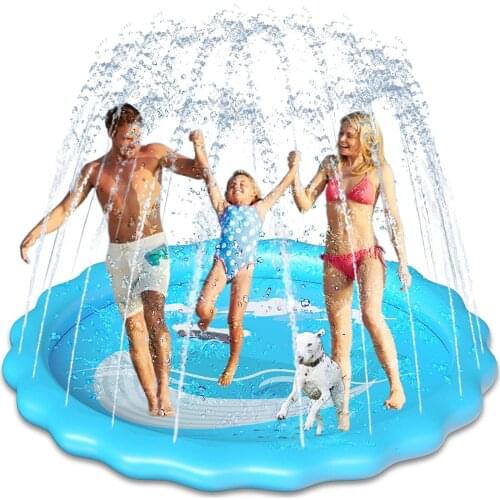 Splash Pad, 68’’ Sprinkle & Splash Pad for Kids Splash Water Pad Summer Outdoor Water Play Sprinklers Games Garden Beach Spray M