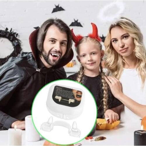 Vampire Fake Teeth Retractable Dracula Teeth Halloween Monster Werewolf Zombie Fangs Halloween Masquerade Cosplay Supplies