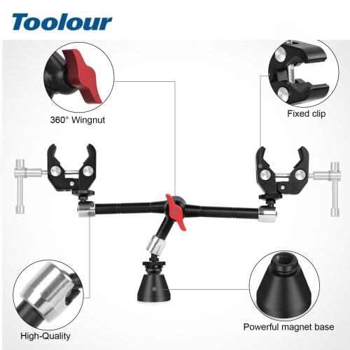 Toolour Strong Magnetic Circuit Board Welding Fixture 360 Degree RotatingThird Helping Hand Soldering Station Hot Air Gun Brack