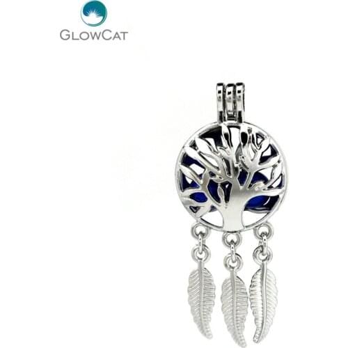 K720 5pcs/lot Dream Catcher Tree Beaty leaf Beads Cage Locket Pendant Fairytale Party Essential Oil Diffuser