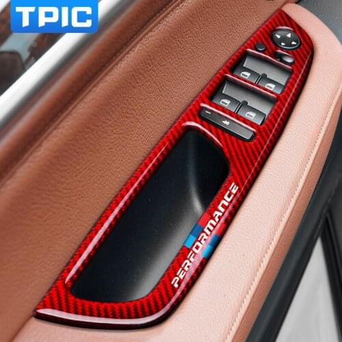 TPIC Interior Moulding M performance Window Control Switch Button Frame Cover Trim Car stickers For BMW X5 X6 E70 E71 2009-2013