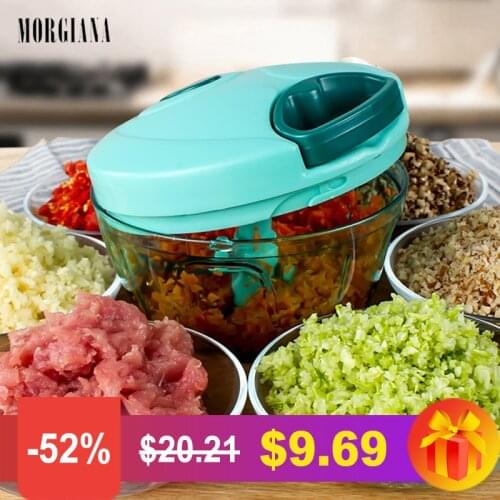 MORGIANA 850ml Manual Vegetable Choppers Shredder Chili Garlic Graters Meat Grinders Cutter Stainless Steel Blade Kitchen Gadget