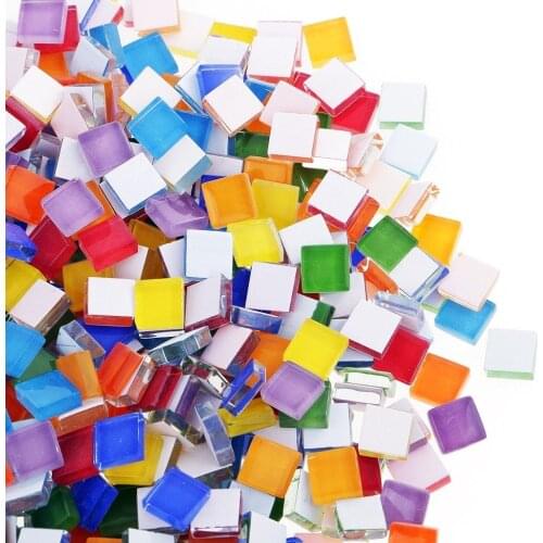 Crystal Glass Mosaic Tile Handmade Creative Material For Kids Mixed Color Mini Mosaic Tile DIY Craft Supply Accessories 100g