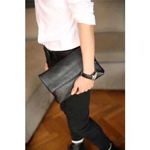 Latest Fashion Women Handbag PU Leather Envelope Bag Casual Clutch Bag Ladies Women Bag Black