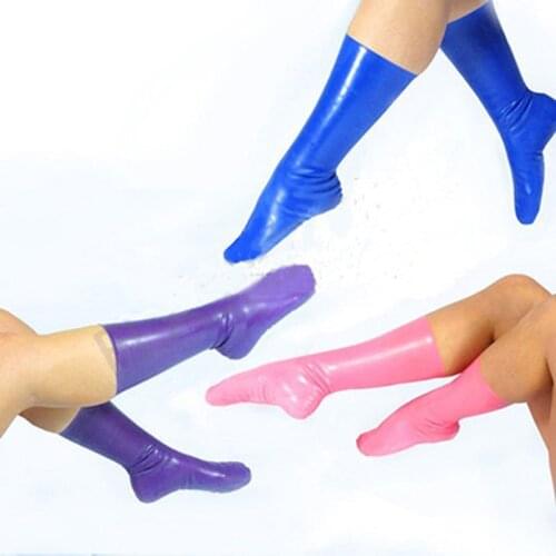 New arrive Fashion women 2015 pink latex rubber socks gummi 0.4mm plus size hot sale
